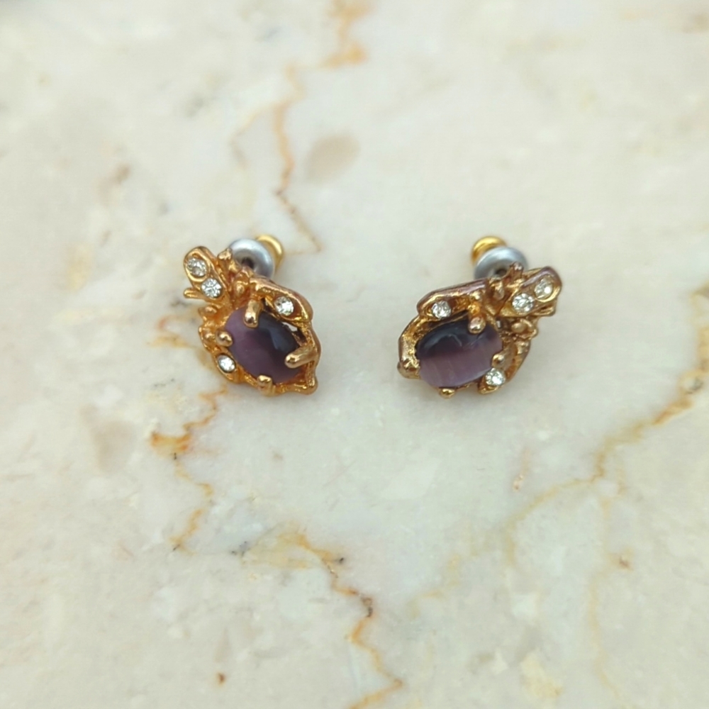 Pierced gold dipped earrings